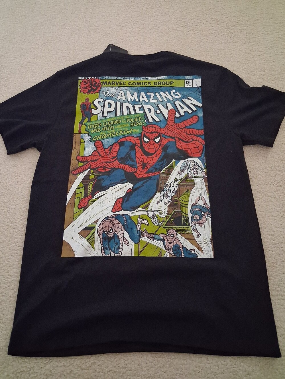 Marvel The Amazing Spiderman Shirt Mens Medium Black Comics